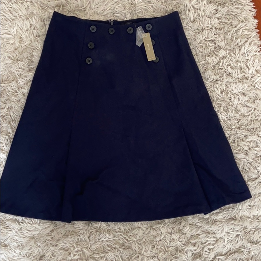 J Crew 4 Sailor Button Skirt in Ponte A-Line